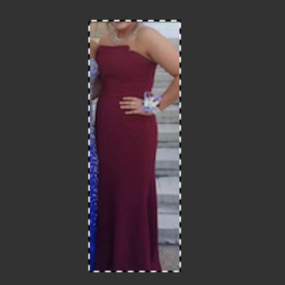 Maroon Jill Stuart Strapless gown